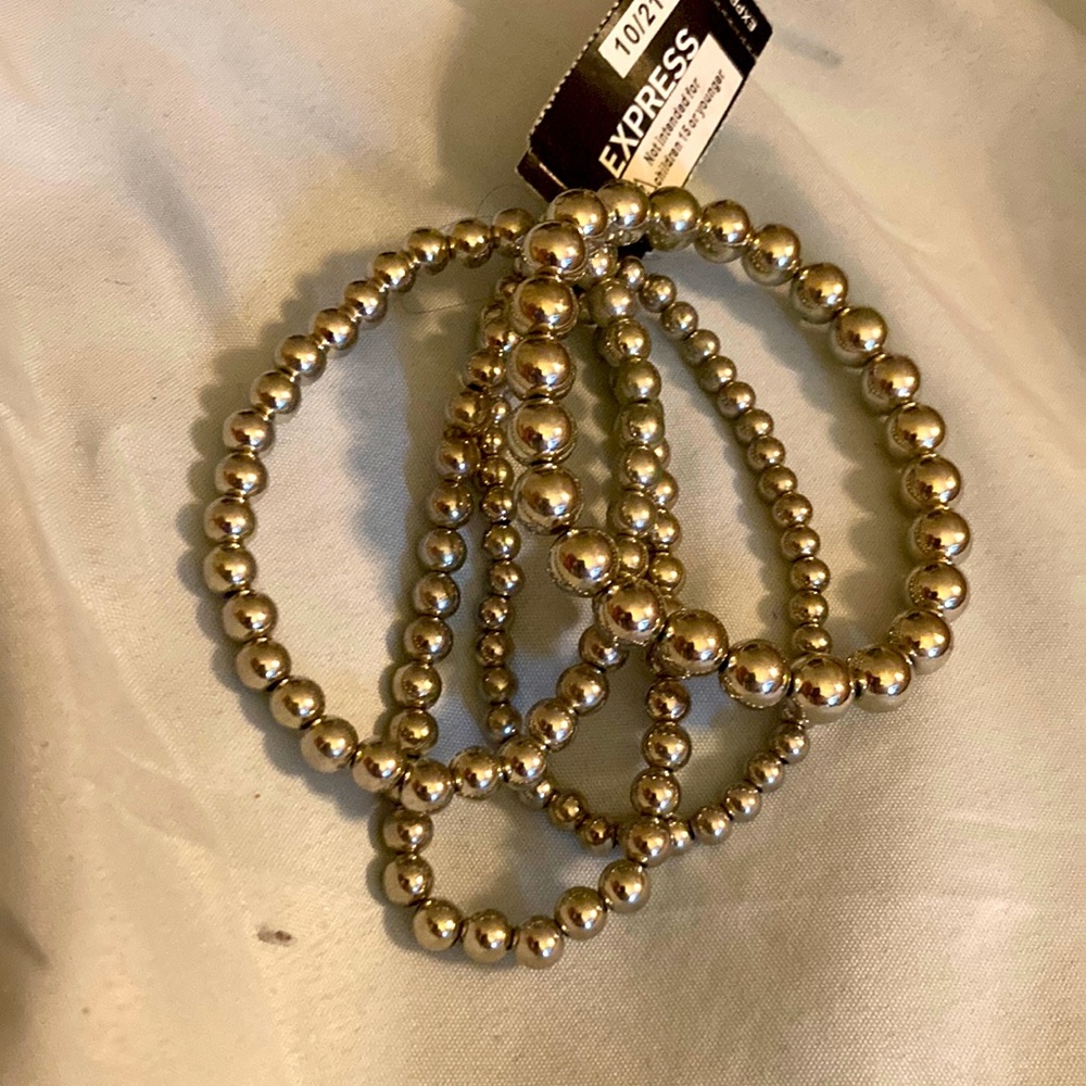 New express silver beaded bracelets
